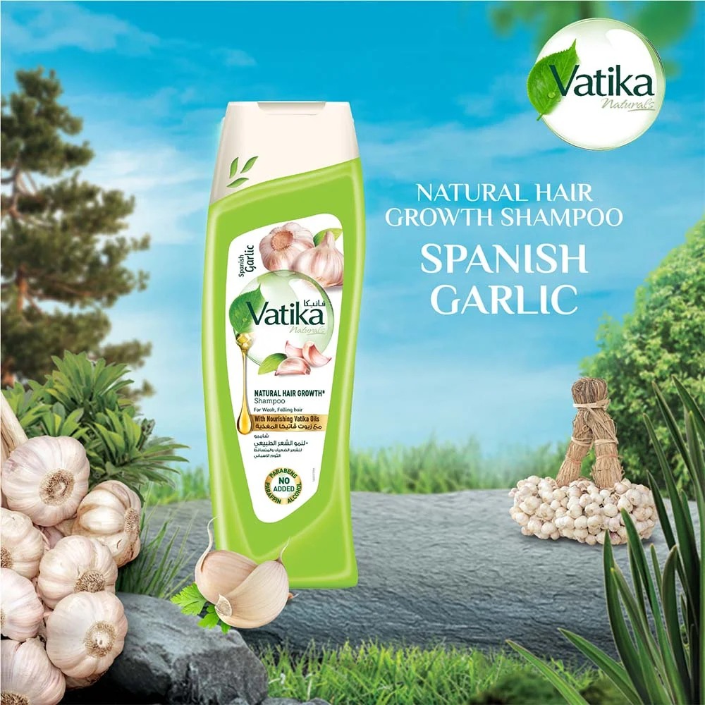 Picture of Vatika Naturals Spanish Garlic Natural Hair Growth Shampoo  400m - Multicolor