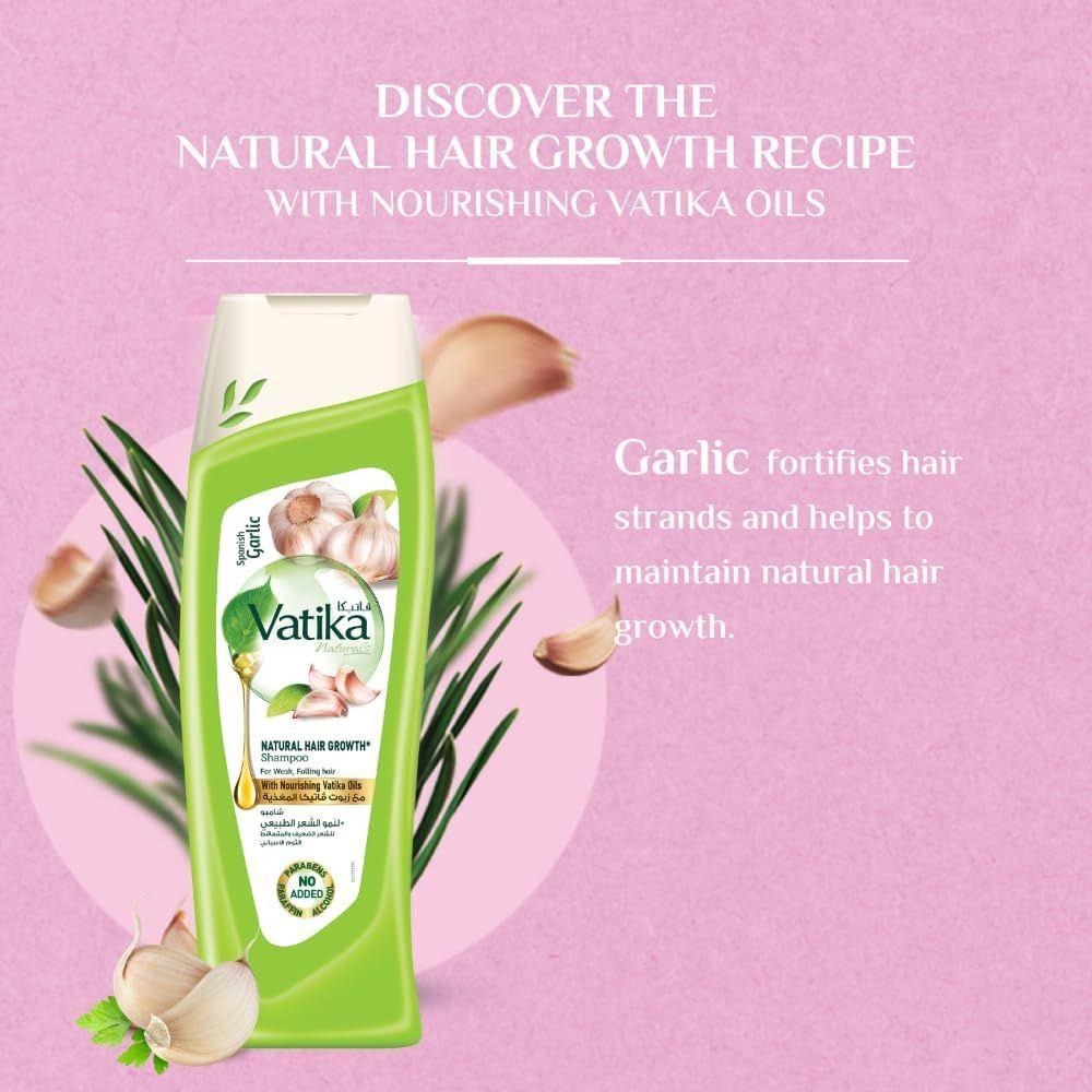 Picture of Vatika Naturals Spanish Garlic Natural Hair Growth Shampoo  400m - Multicolor