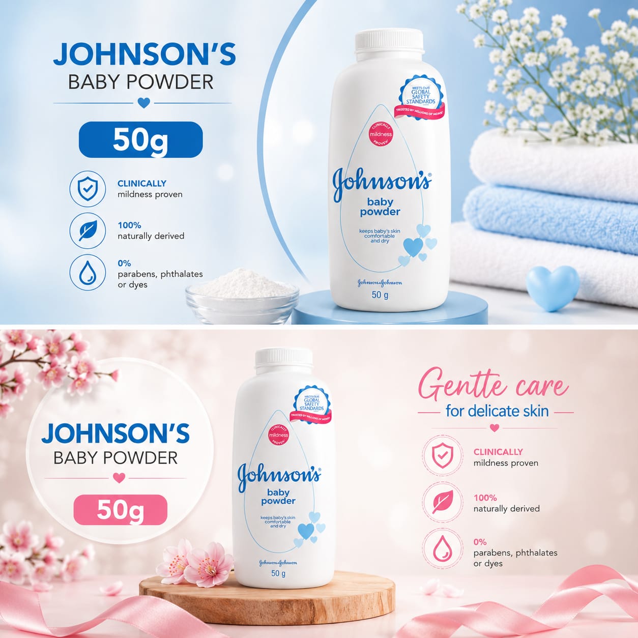 Picture of Johnson's Classic Baby Powder – 50 gm - Multicolor