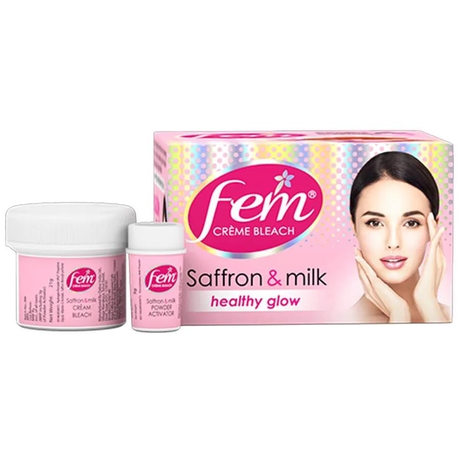Picture of Fem Creme Bleach Saffron & Milk Healthy Glow Cream 24 gm - Multicolor