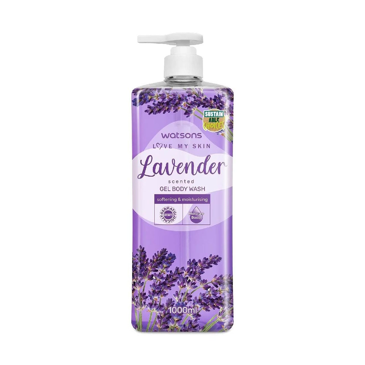 Picture of Watsons Lavender Scented Gel Body Wash 1000ml
