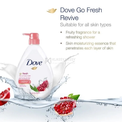 Picture of Dove Pomegranate and Lemon Verbena Scent Revive Body Wash 1L Moisturizing Shower Ge