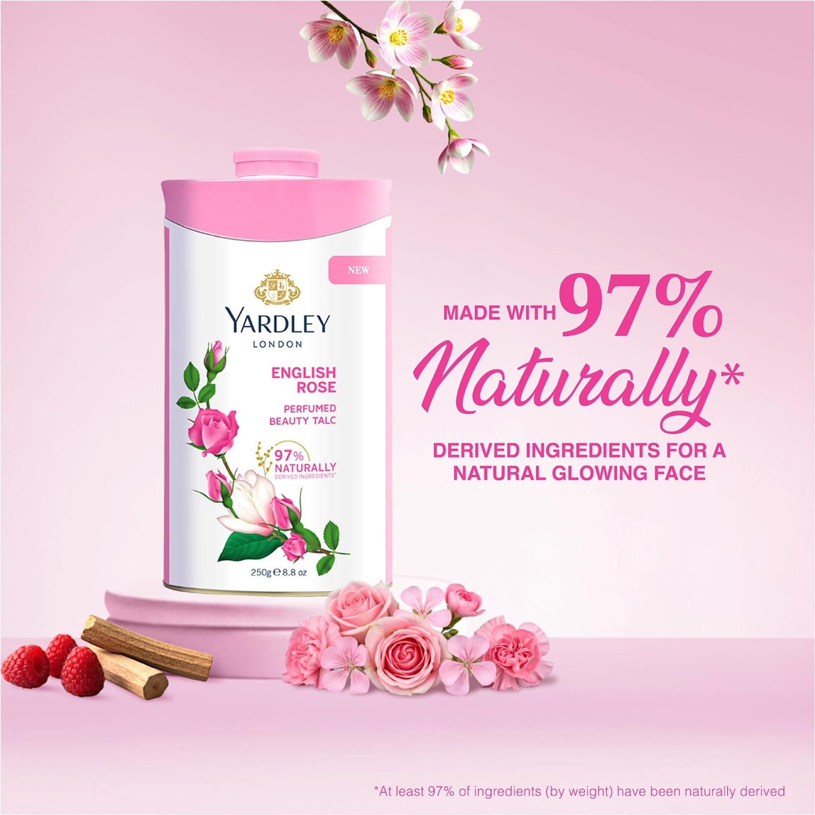 Picture of Yardley London English Rose Perfumed Talcum Powder for - 250 gm - Multicolor
