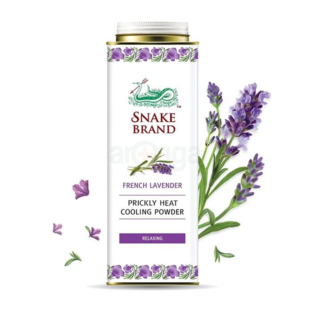 Picture of Snake Brand Prickly Heat Relaxing Cooling Powder with French Lavender – 140 gm - Multicolor