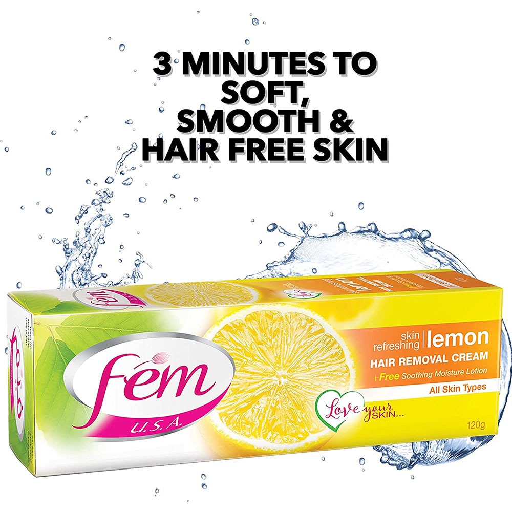 Picture of Fem USA Hair Removal Cream Refreshing Lemon 120  gm - Multicolor