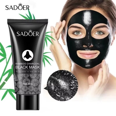 Picture of SADOER Natural Bamboo Charcoal Deep Cleansing Nose Blackhead Removal Mask 60 gm