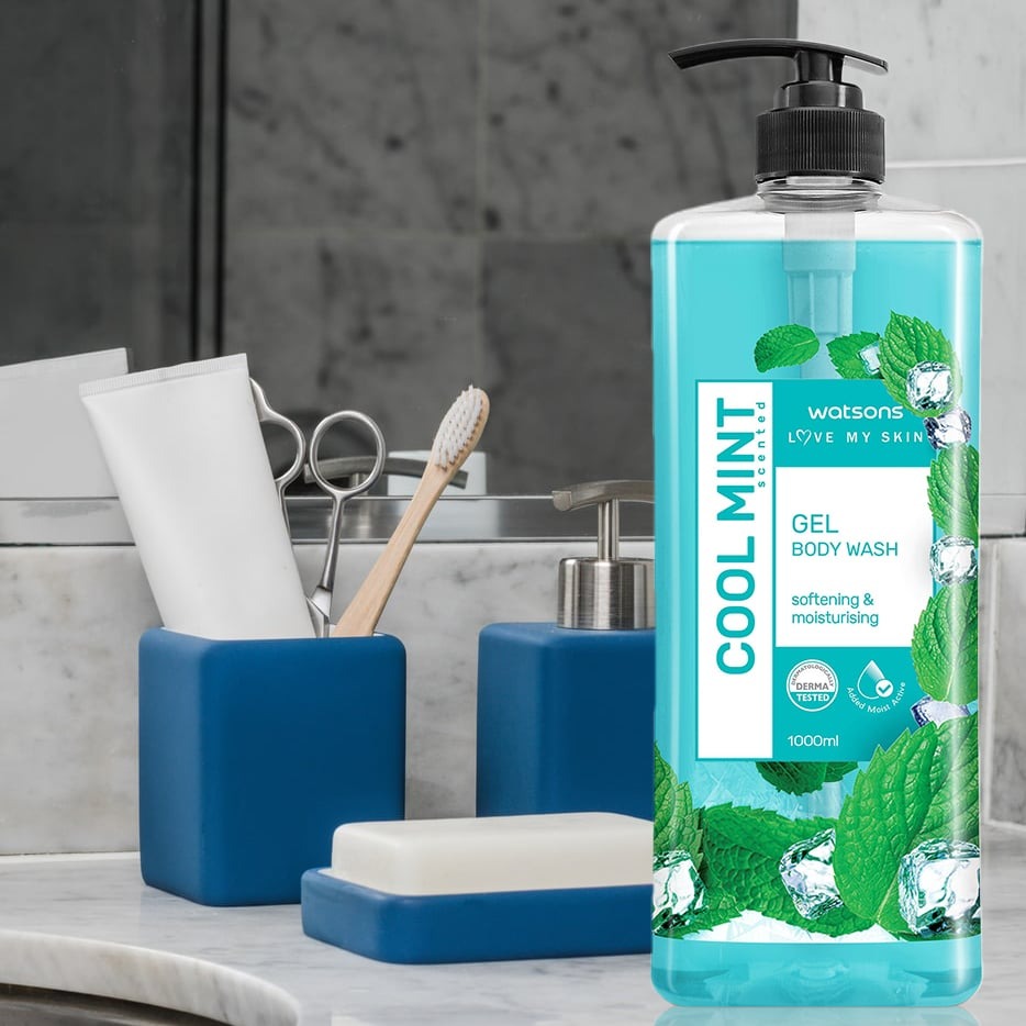 Picture of Watsons Cool Mint Scented Gel Body Wash 1000 ml