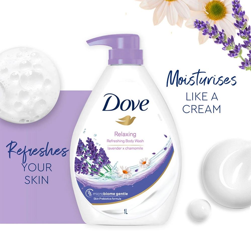 Picture of Dove Relaxing Hydration Body Wash 1L with Lavender Oil and Chamomile Moisturizing Shower Gel