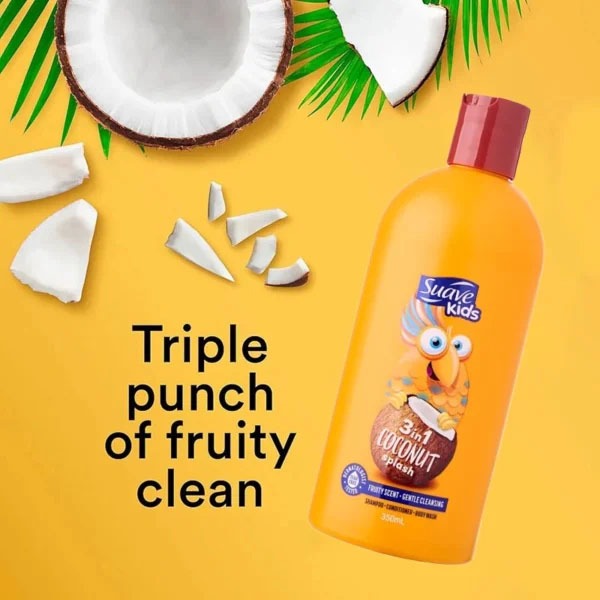 Picture of Suave Kids 3-in-1 Coconut Splash Shampoo, Conditioner & Body Wash 350 ml - Multicolor