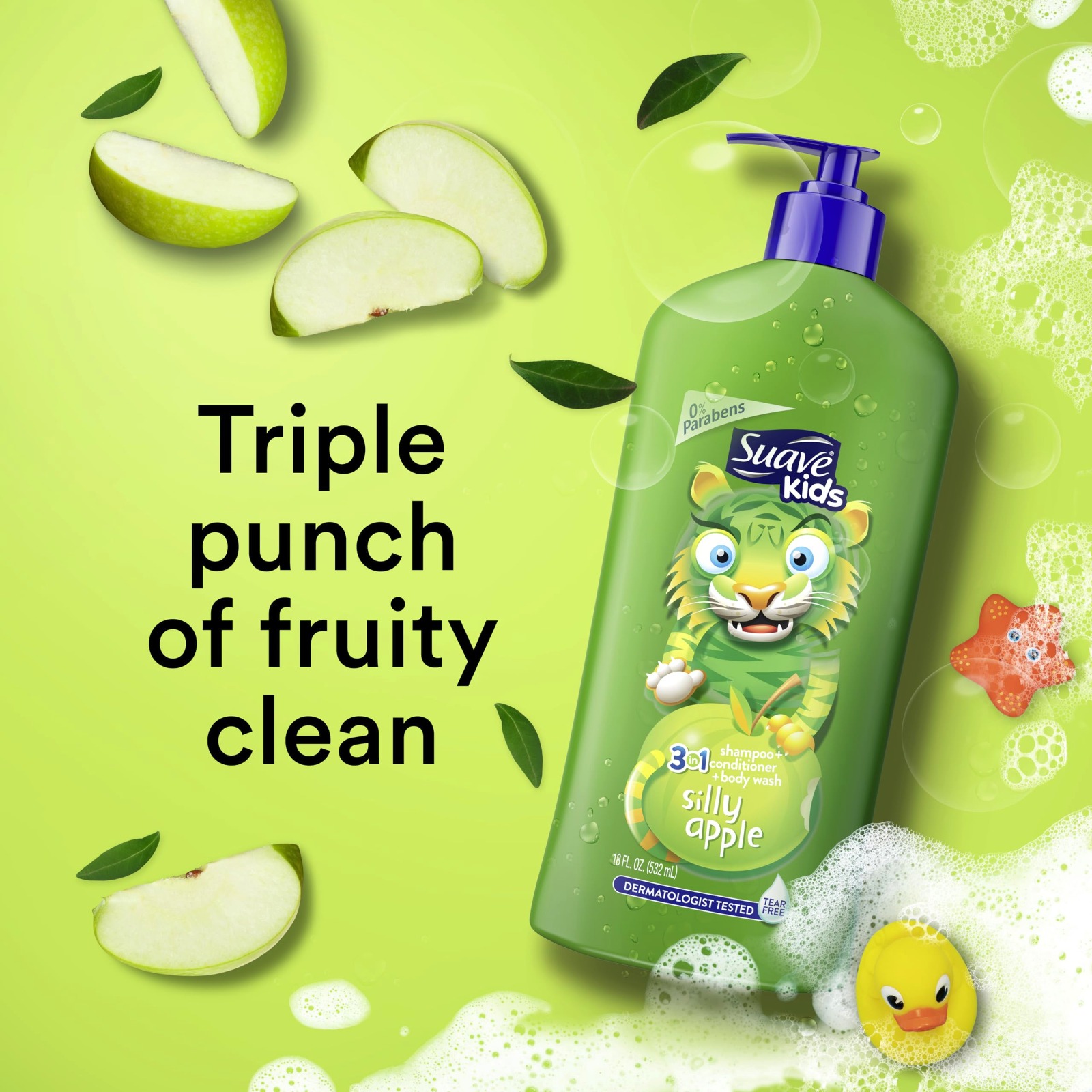 Picture of Suave Kids Silly Apple 3-in-1 Shampoo, Conditioner & Body Wash 700ml - Multicolor