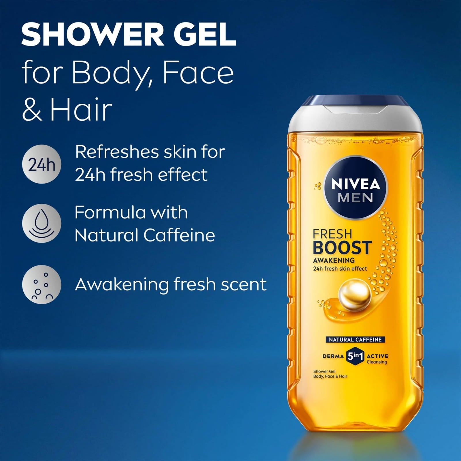Picture of NIVEA Men Boost Shower Gel 3-in-1 Body Wash 500ml