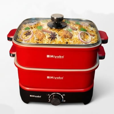 Picture of Miyako Premium Multi Cooker Electric Curry Cooker Double Pot with Tempered Glass Lid-MC-600-DC- 6Ltr 