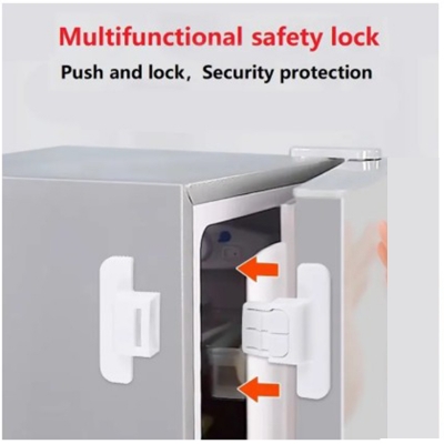 Picture of Multi-Functional Refrigerator Safety Lock, Children Secure Fridge Freezer Lock, Home Security Protection - Cabinet Locks & Straps 2 pieces