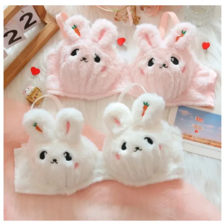 Picture of Women's Push-Up Bra & Panty Set – Soft Plush Bear Print Lingerie with Removable Pad