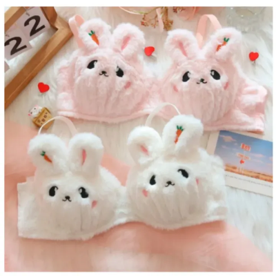 Picture of Women's Push-Up Bra & Panty Set – Soft Plush Bear Print Lingerie with Removable Pad
