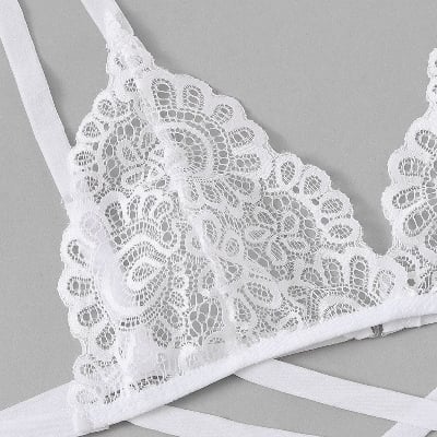 Picture of Girls Back Lace Best Lingerie Set / Hot Beautiful Lace-Up Bra Pant Set