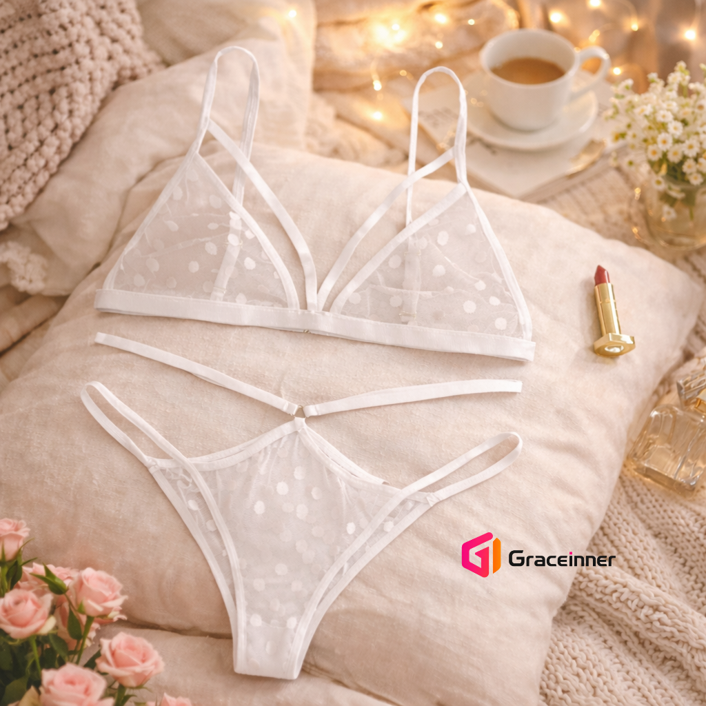 Picture of Women's Dot-Point Bra Panty Set - unique Hot lingerie Set For Girls
