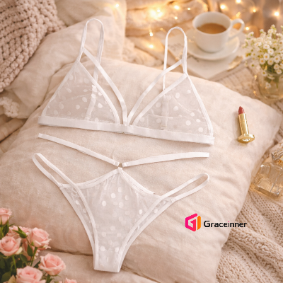 Picture of Women's Dot-Point Bra Panty Set - unique Hot lingerie Set For Girls