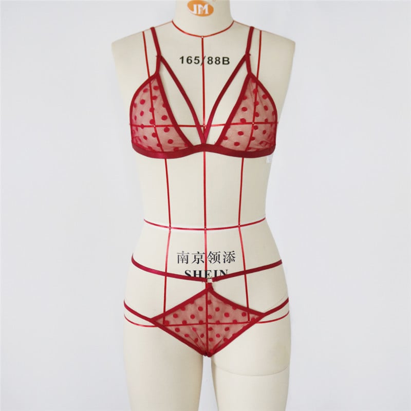 Picture of Women's Dot-Point Bra Panty Set - unique Hot lingerie Set For Girls