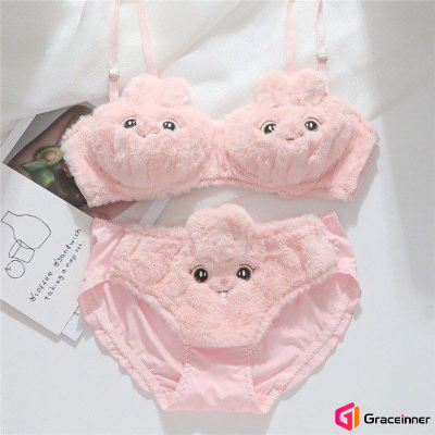 Picture of Cozy Bunny Cotton Bra & Panty Set – Non‑Steel Ring, Non‑Padded, Warm Lingerie for Women