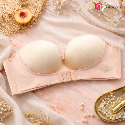 Picture of Strapless Push Up Bra Front Closure Invisible Seamless Bralette for Women Small Chest ABC Cup – Lightweight Comfort Lingerie