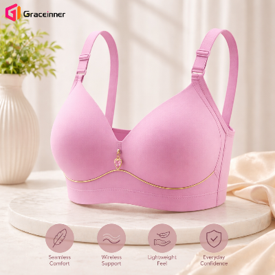 Picture of Soft Lightly Padded Stylish Bra for Women's, fashionable padded Bras / Women's Wireless Seamless Bras