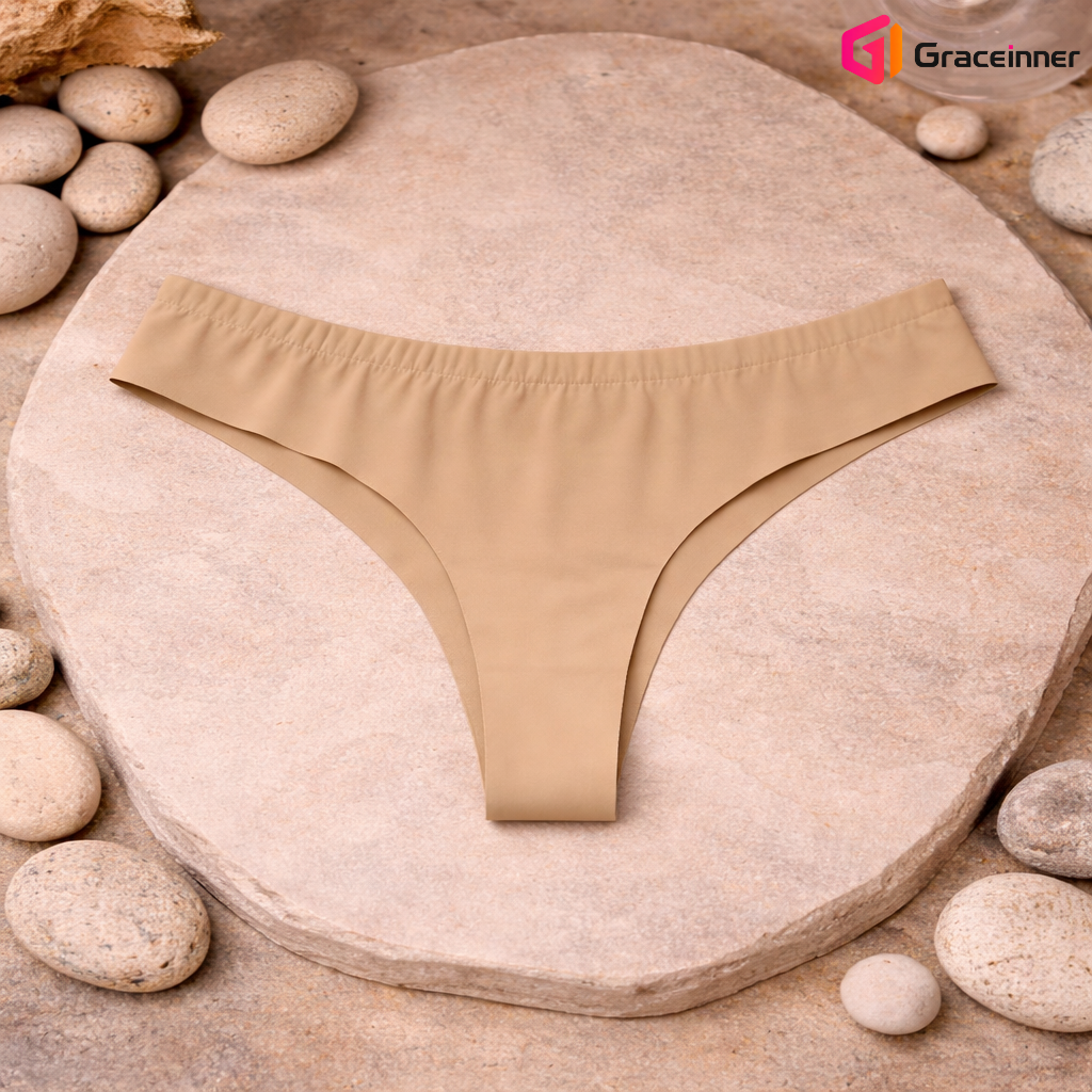 Picture of Seamless Women's Thongs Ice Silk Thongs Panty Hot Women's Thongs-Free Size