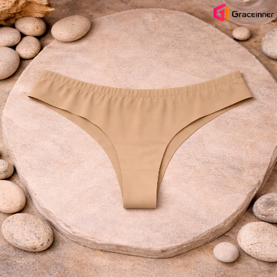 Picture of Seamless Women's Thongs Ice Silk Thongs Panty Hot Women's Thongs-Free Size