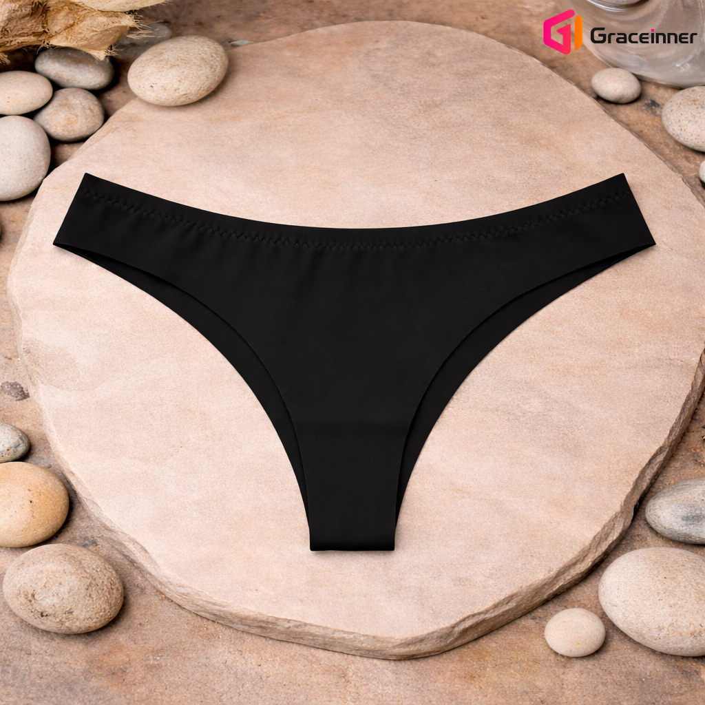 Picture of Seamless Women's Thongs Ice Silk Thongs Panty Hot Women's Thongs-Free Size
