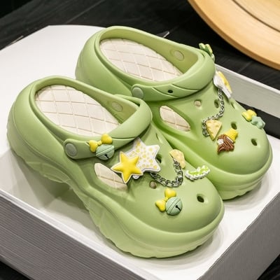 Picture of Women's Cute Cloud Clogs Soft EVA Beach Sandals Breathable Garden Shoes with Charms (No Box)