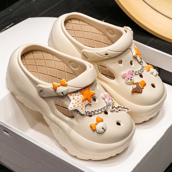Picture of Women's Cute Cloud Clogs Soft EVA Beach Sandals Breathable Garden Shoes with Charms (No Box)