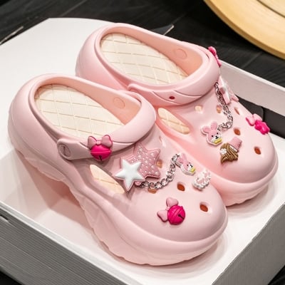 Picture of Women's Cute Cloud Clogs Soft EVA Beach Sandals Breathable Garden Shoes with Charms (No Box)