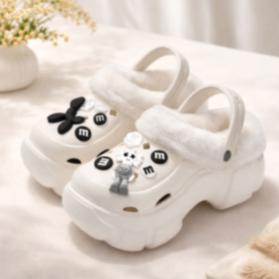 Picture of 2025 New Winter Fleece-Lined Clogs for Women Warm Thick Sole Platform Slip-On Shoes (No Box)