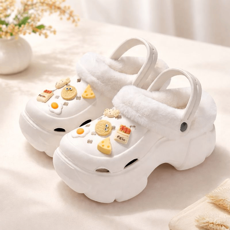 Picture of 2025 New Winter Fleece-Lined Clogs for Women Warm Thick Sole Platform Slip-On Shoes (No Box)
