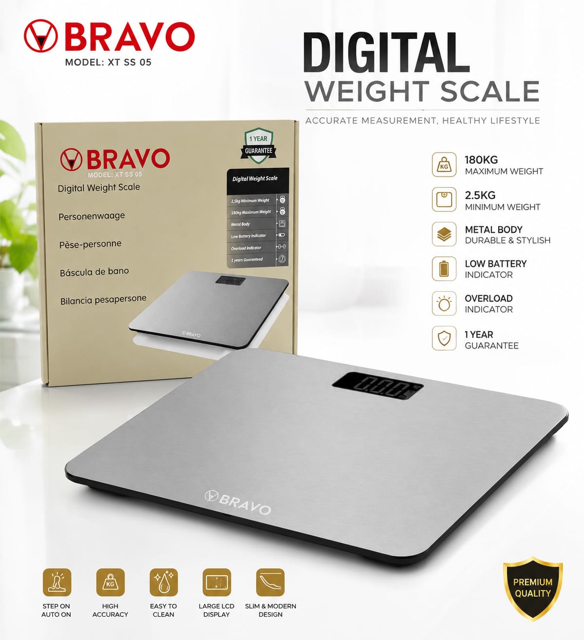 Picture of BRAVO Digital Weight Scale (Model: XT SS 05)