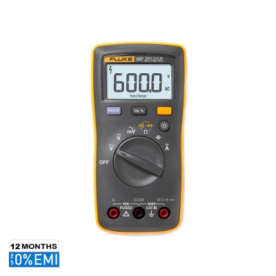Picture of FLUKE 107 Multimeter AC/DC Current Handheld Palm-sized Pocket Multimeter, CAT III Digital Model: 107 - Kings Trading