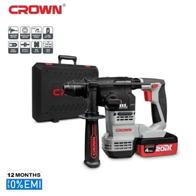 Picture of CROWN Cordless Rotary Hammer SDS-Plus 20V 4Ah Lithium-ion CT28001HX-4 - Kings Trading