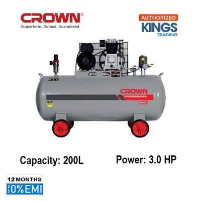 Picture of CROWN 200L Direct Air Compressors, Rate Power: 3.0HP, Rated speed: 2800 minˉ¹, Pressure: 8bar, Air tank capacity: 200L, Model: CT36032 - Kings Trading