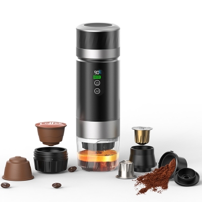 Picture of Portable Smart Coffee Maker (Grind/Big/Small capsule) Hot/Cold water, Removable battery