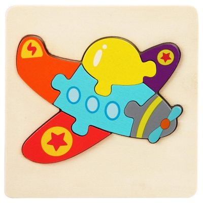 Picture of Little Pilot's Wooden Puzzle 10 x 10cm - Kids Educational Toy