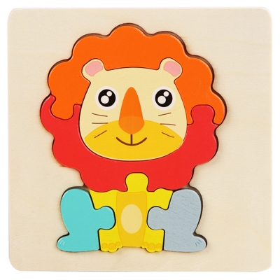 Picture of Clever Lion Wooden Puzzle 10 x 10cm - Kids Educational Toy