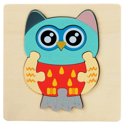 Picture of The Owl Wooden Puzzle 10x10cm - Kids Educational Toy