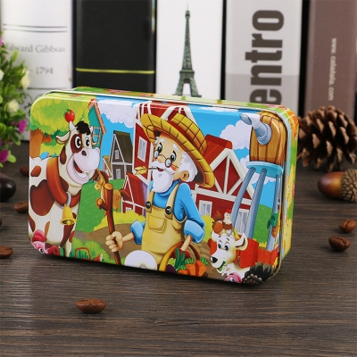 Picture of 60 Pieces Premium Wooden Puzzle - Kids Educational Toy | Colorful Print with Iron Box (Old Man's Farm)