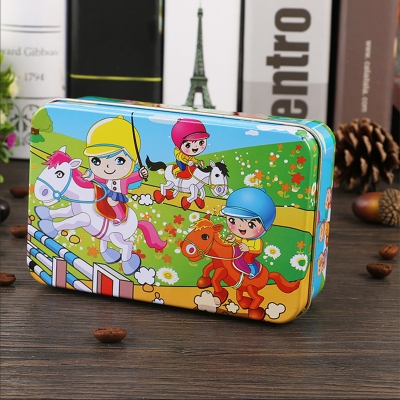 Picture of 60 Pieces Premium Wooden Puzzle - Kids Educational Toy | Colorful Print with Iron Box (Horse Racing)