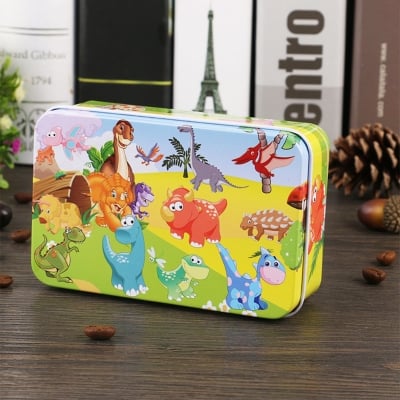 Picture of 60 Pieces Premium Wooden Puzzle - Kids Educational Toy | Colorful Print with Iron Box (Dinosaur)