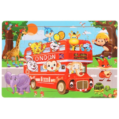 Picture of Animal Express Wooden Puzzle - Kids Educational Toy