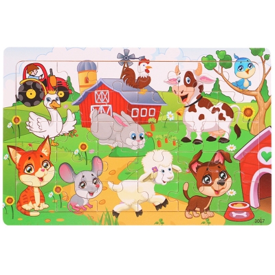 Picture of Happy Barn Wooden Puzzle - Kids Educational Toy