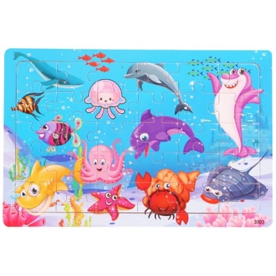 Picture of Marine Friends Wooden Puzzle - Kids Educational Toy