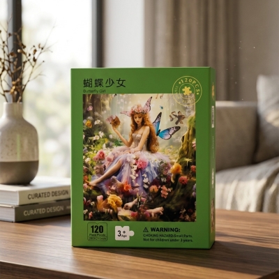 Picture of 120 Pieces Paper Puzzle – Kids Educational Toy (Butterfly Girl)