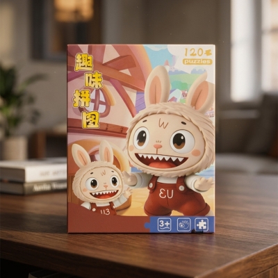Picture of 120 Pieces Paper Puzzle - Kids Educational Toy (Brown Labubu)